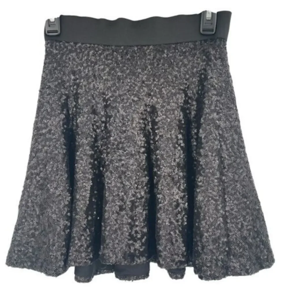 NWT YOU Black Sequin High Waisted Sparkle Skirt s/m small medium